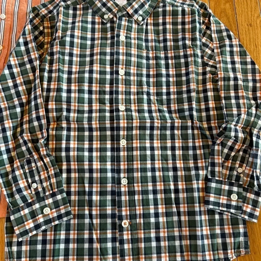 2 New 2012 Vintage Gymboree Button Front Long Sleeve Casual Dress Shirts Sz 7/8
